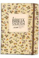 Bíblia média - Flores marrom